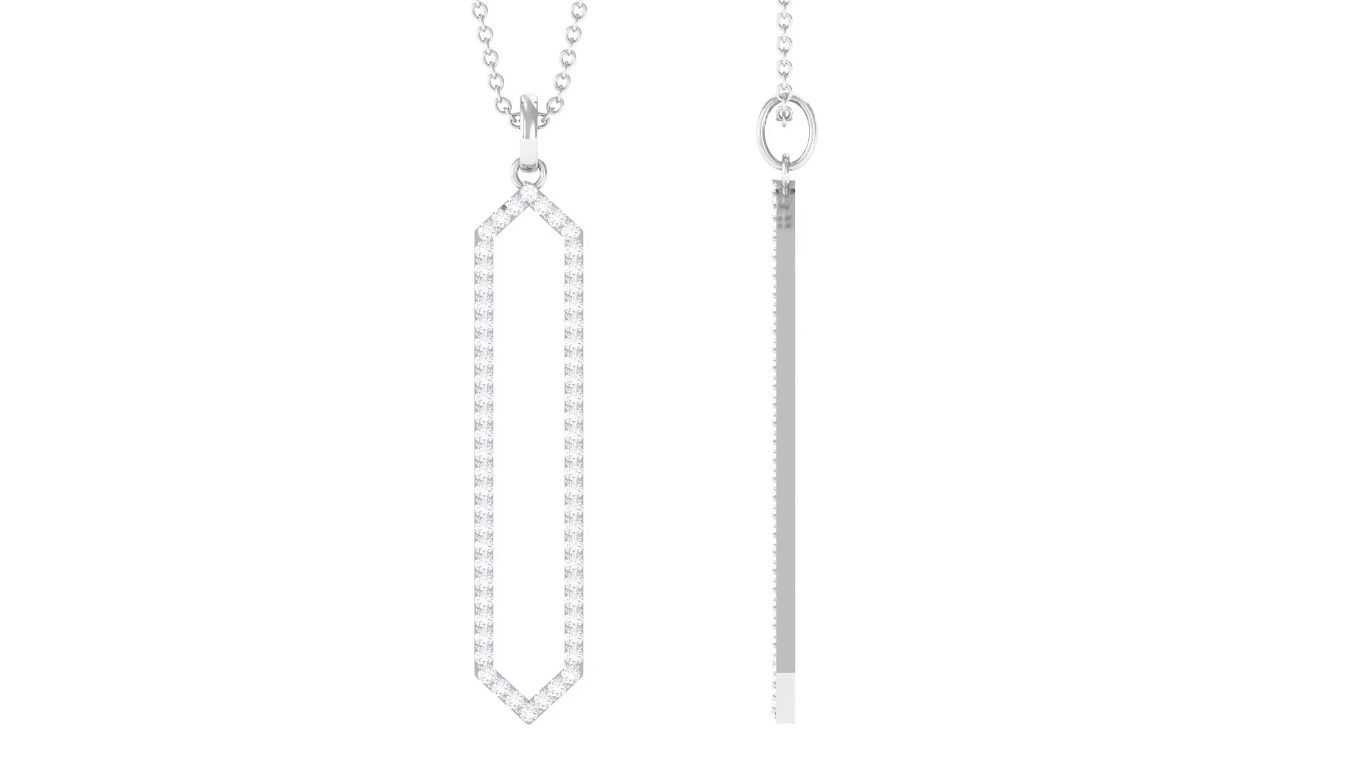 Certified Moissanite Hexagonal Pendant
