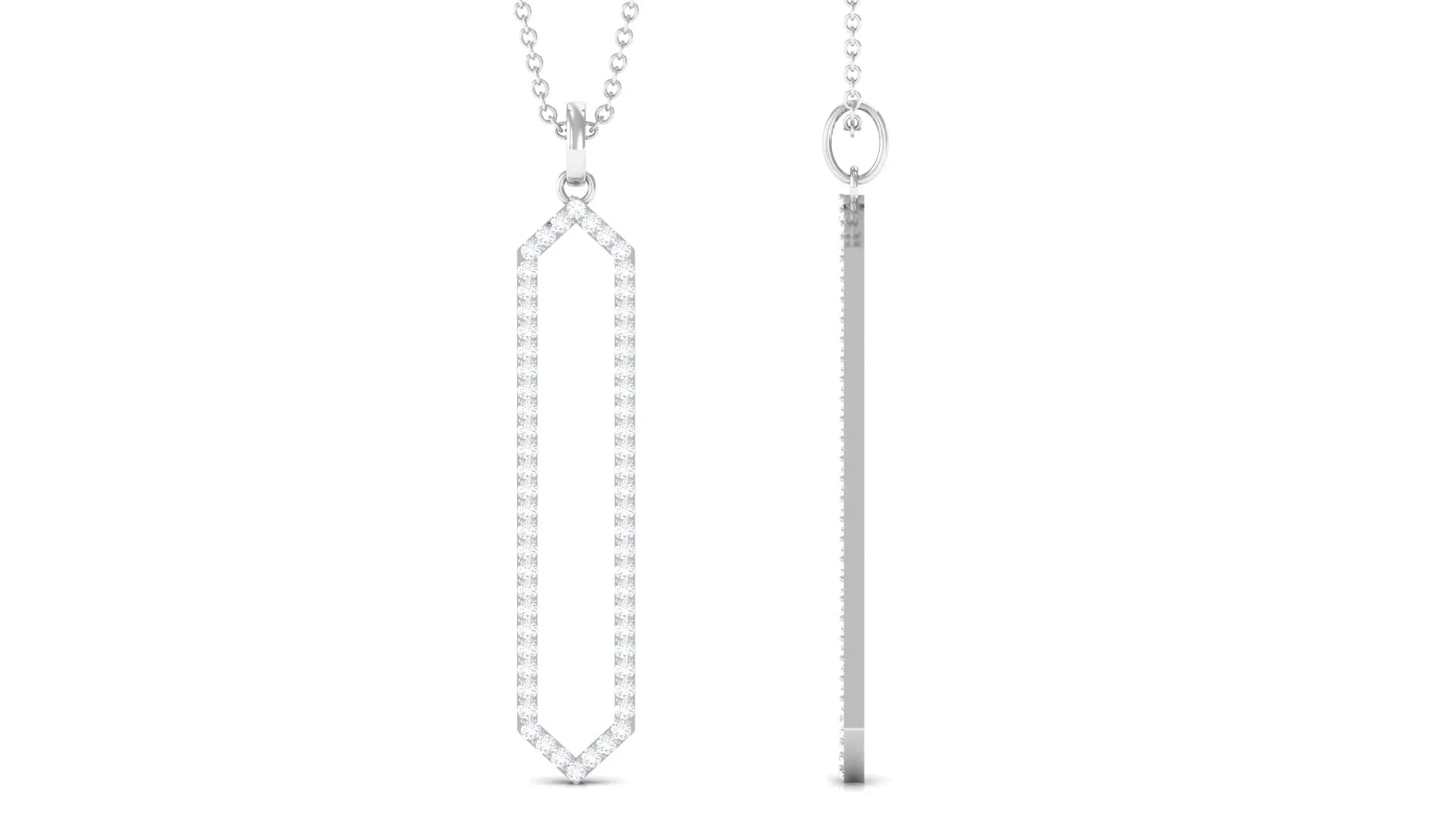 Certified Moissanite Hexagonal Pendant