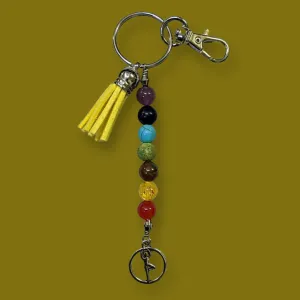 chakra, Yoga pose, Gemstone -Keychain
