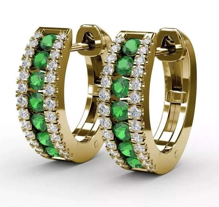 Channel Setting Wide Hoop Earring