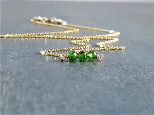 Chrome Diopside Bar Necklace