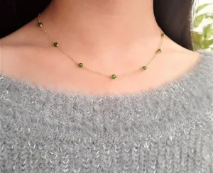 Chrome Diopside Beaded Necklace