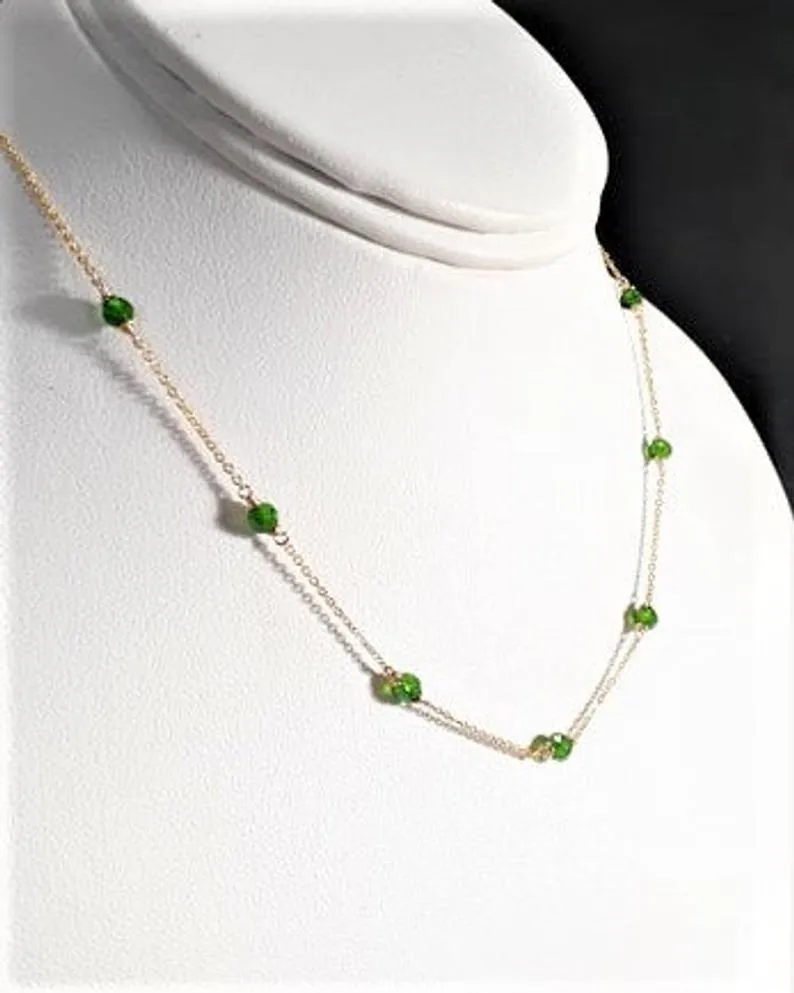 Chrome Diopside Beaded Necklace
