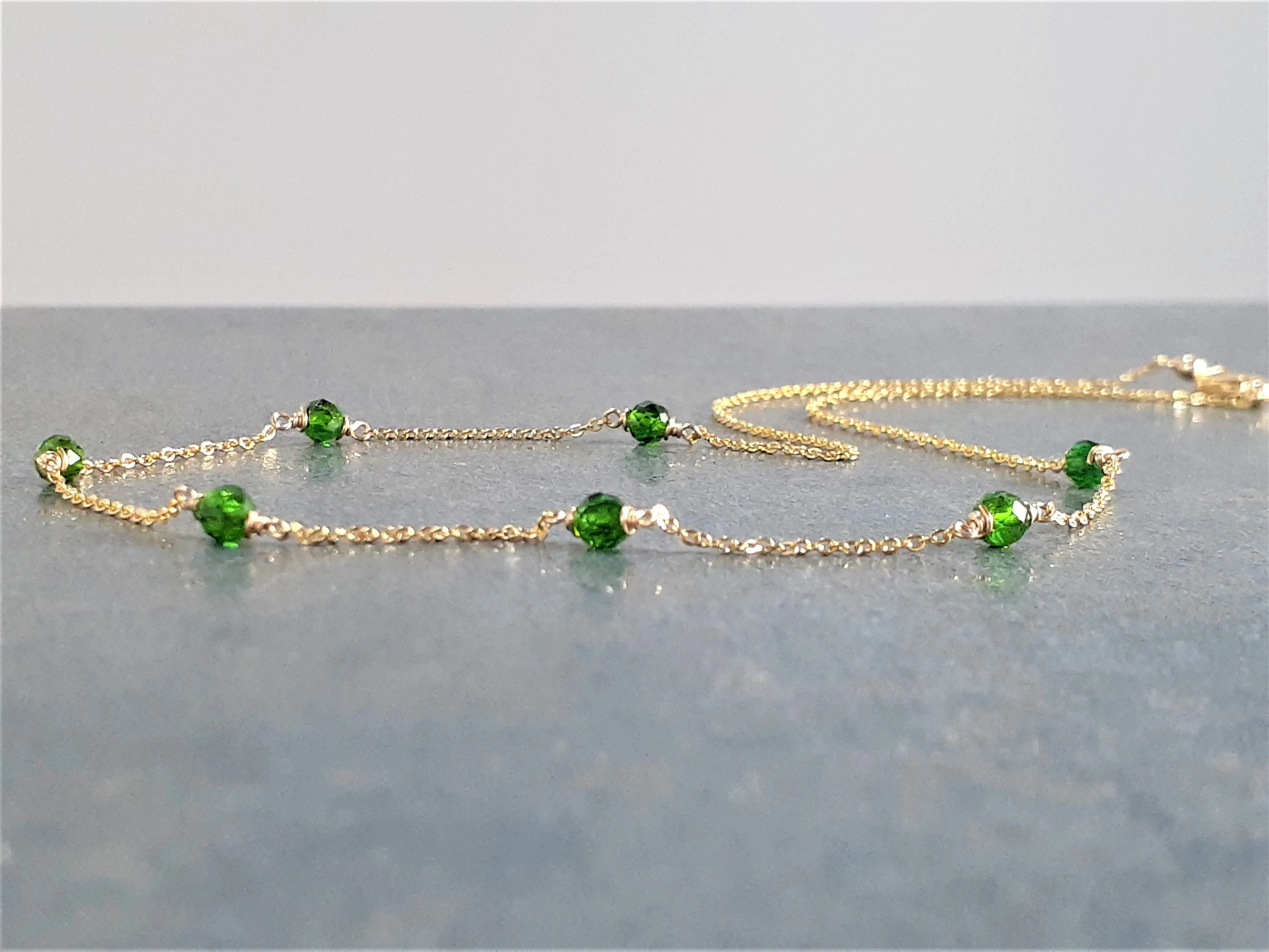 Chrome Diopside Beaded Necklace
