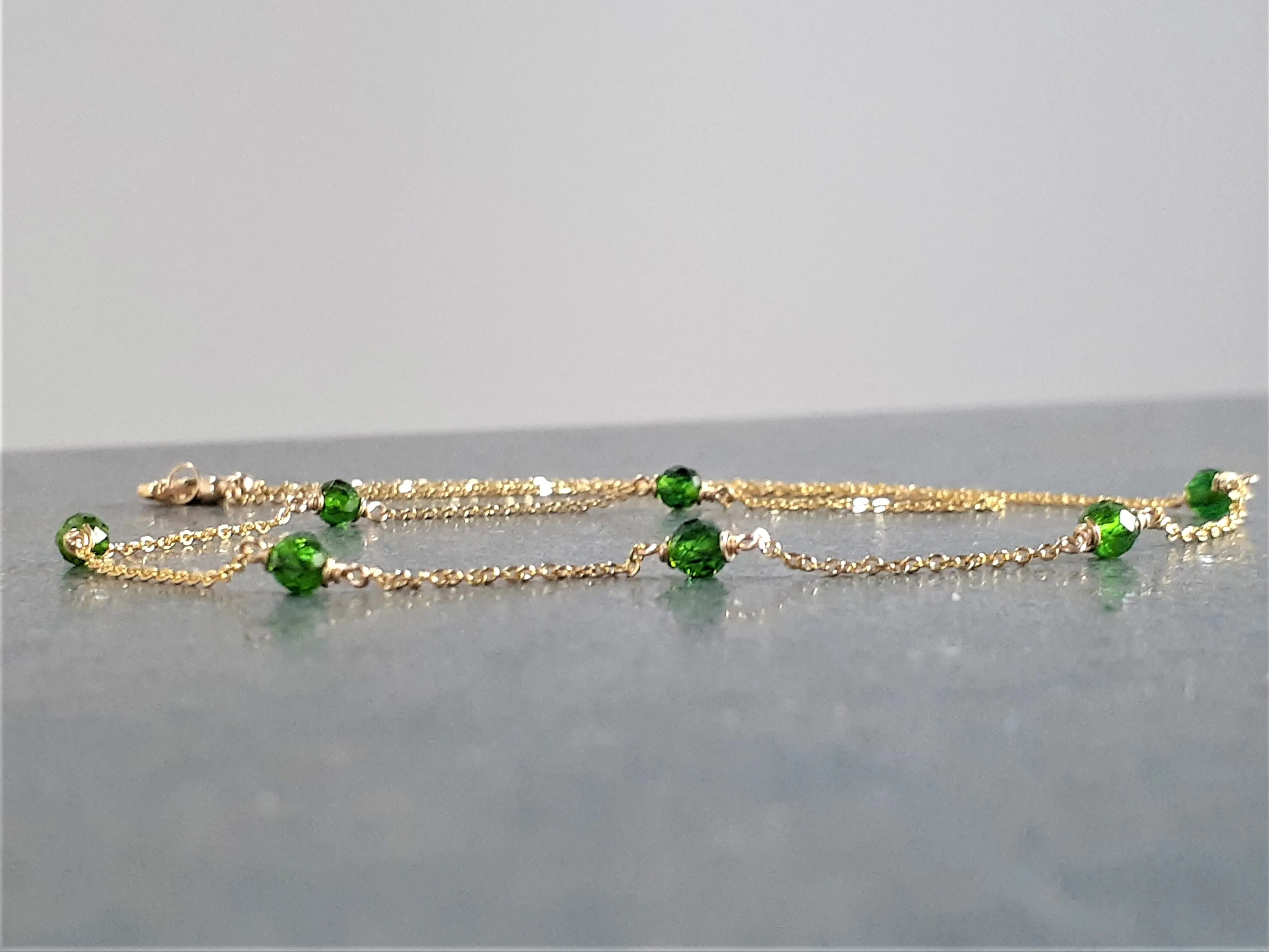 Chrome Diopside Beaded Necklace