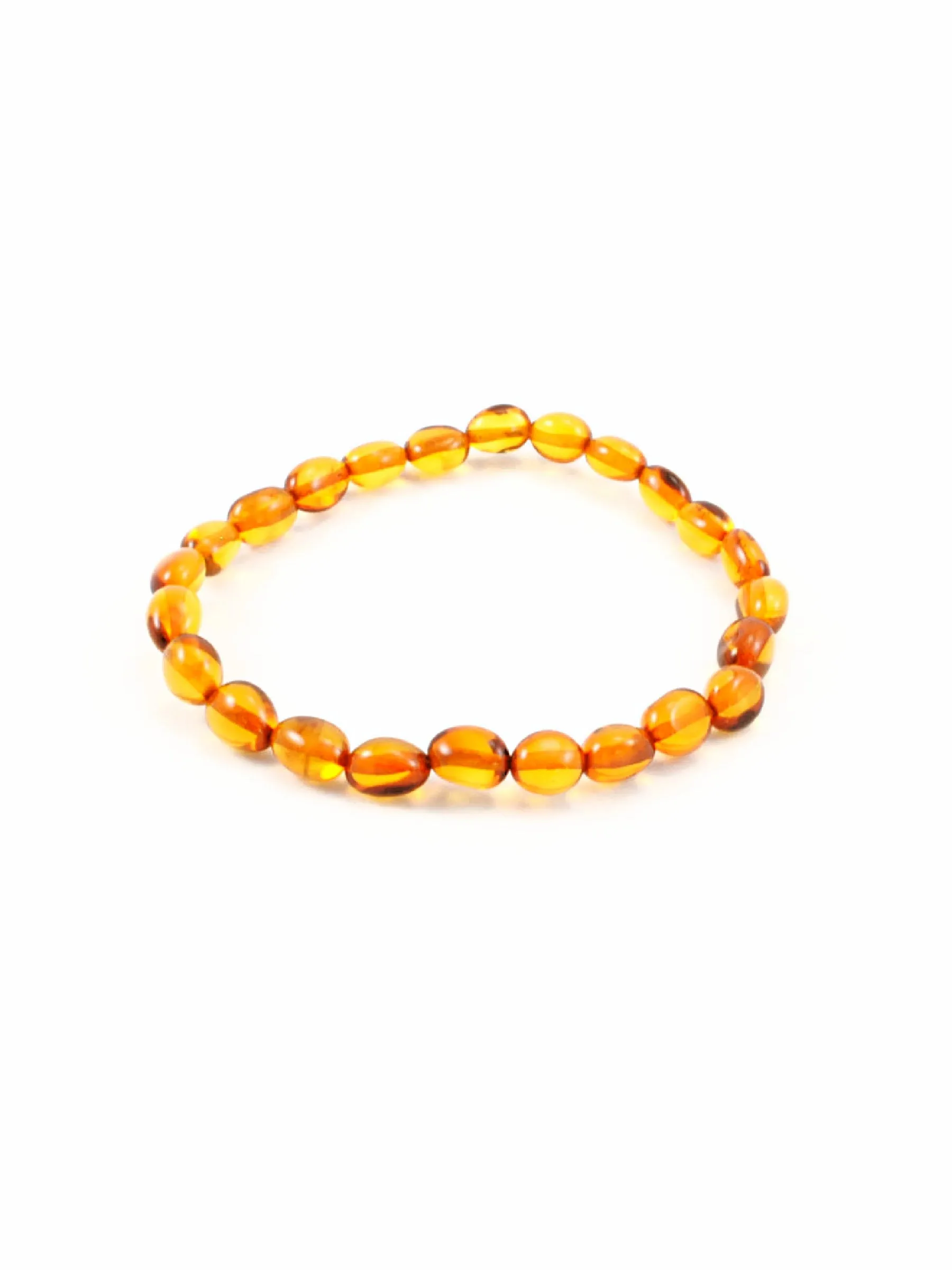 Cognac Amber Bead Stretch Bracelet
