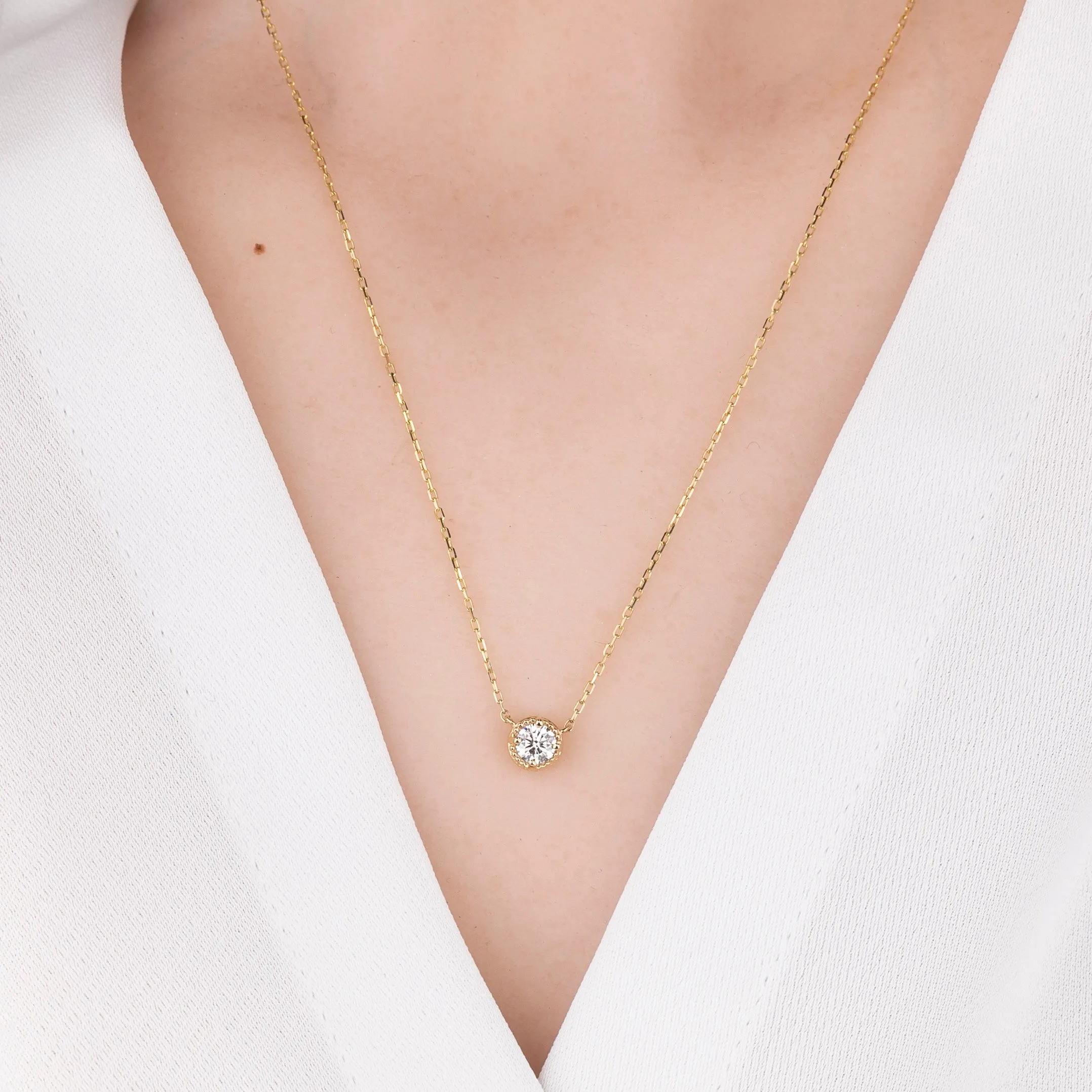 Dahlia 0.30ct GIA Certified Diamond Solitaire Necklace