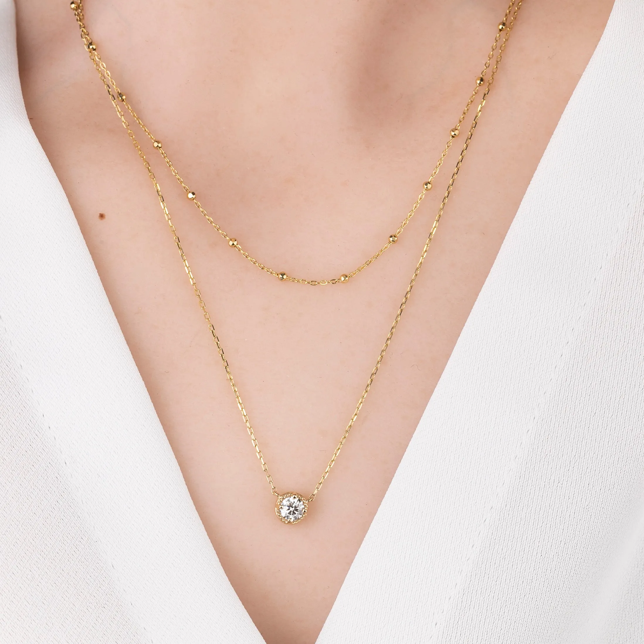 Dahlia 0.30ct GIA Certified Diamond Solitaire Necklace