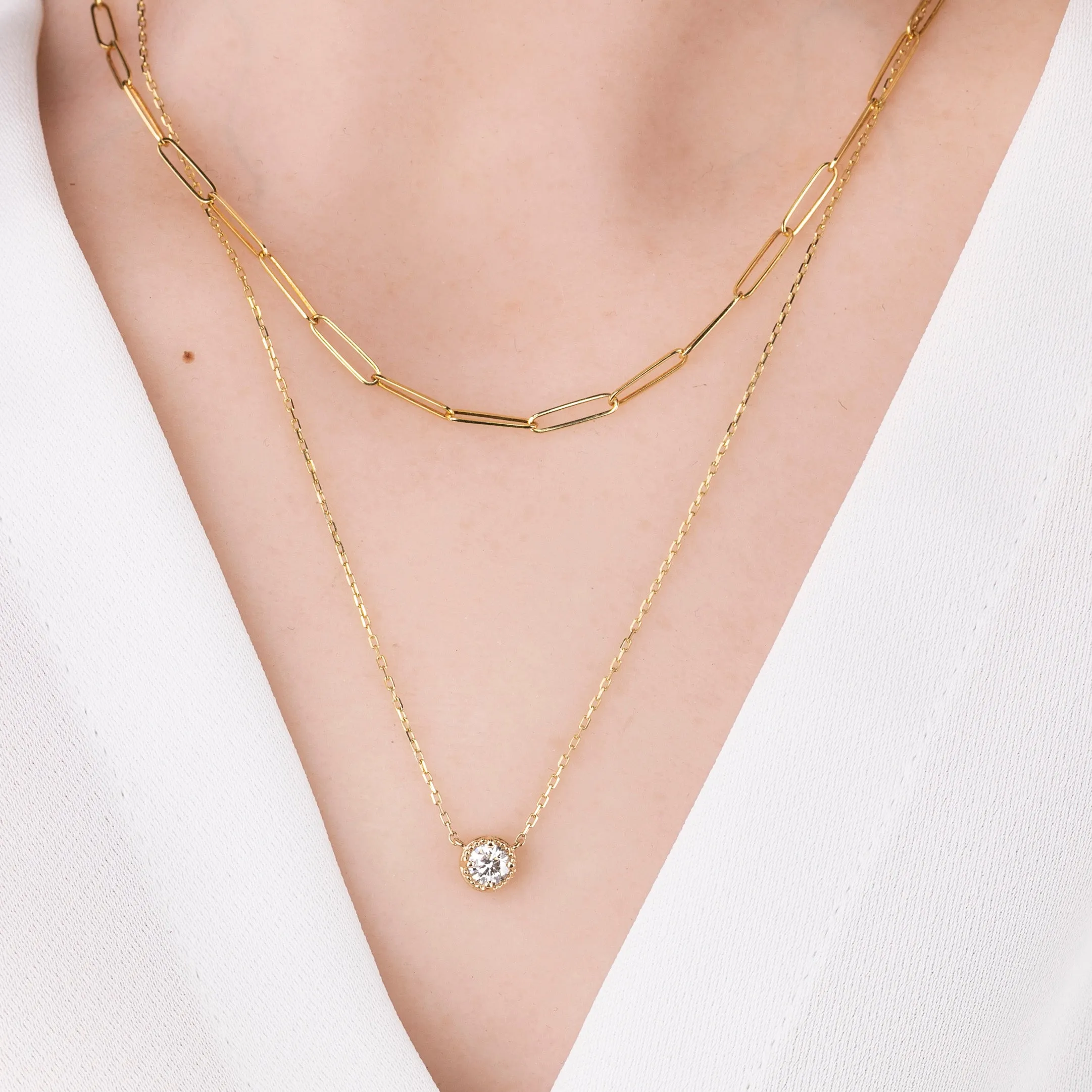 Dahlia 0.30ct GIA Certified Diamond Solitaire Necklace