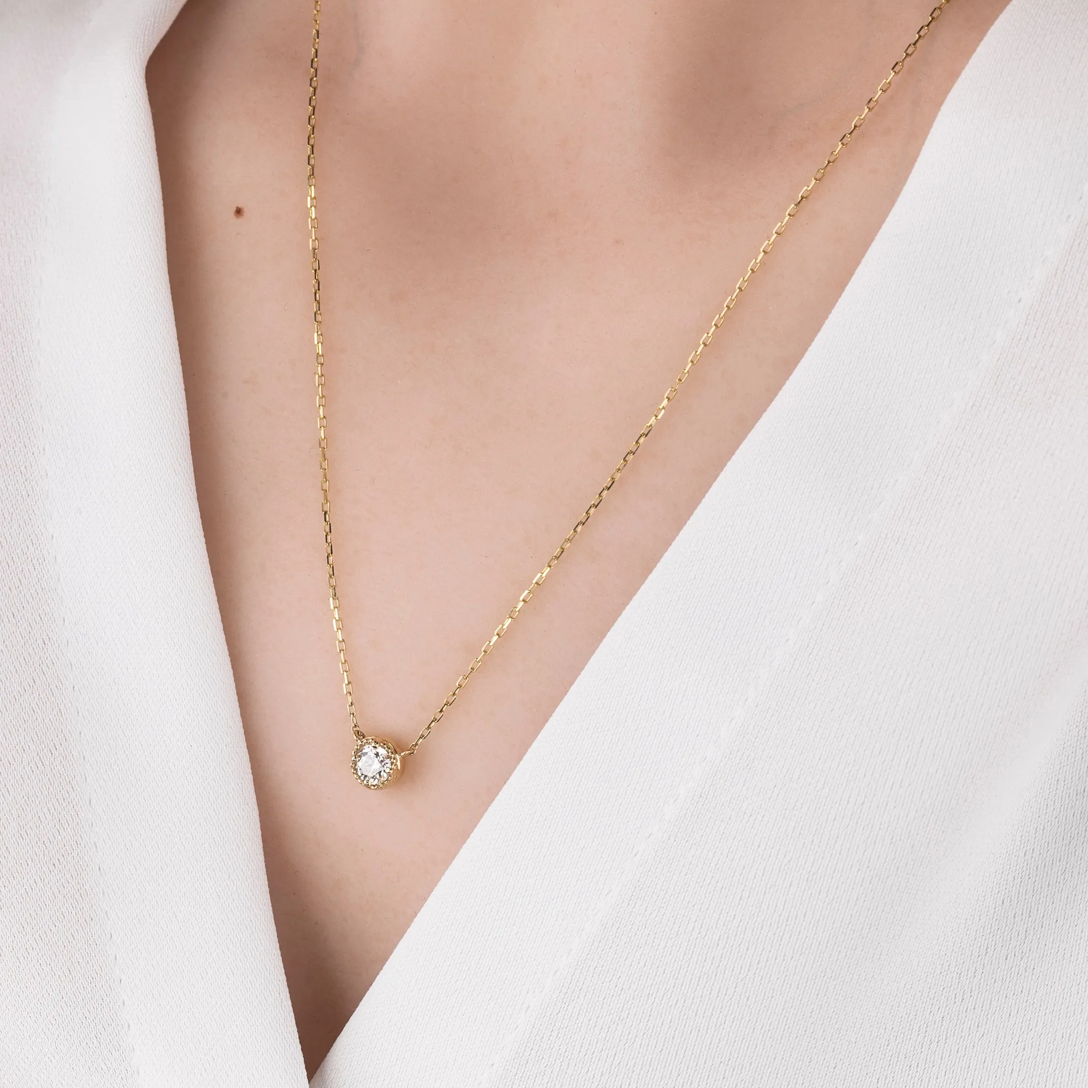 Dahlia 0.30ct GIA Certified Diamond Solitaire Necklace