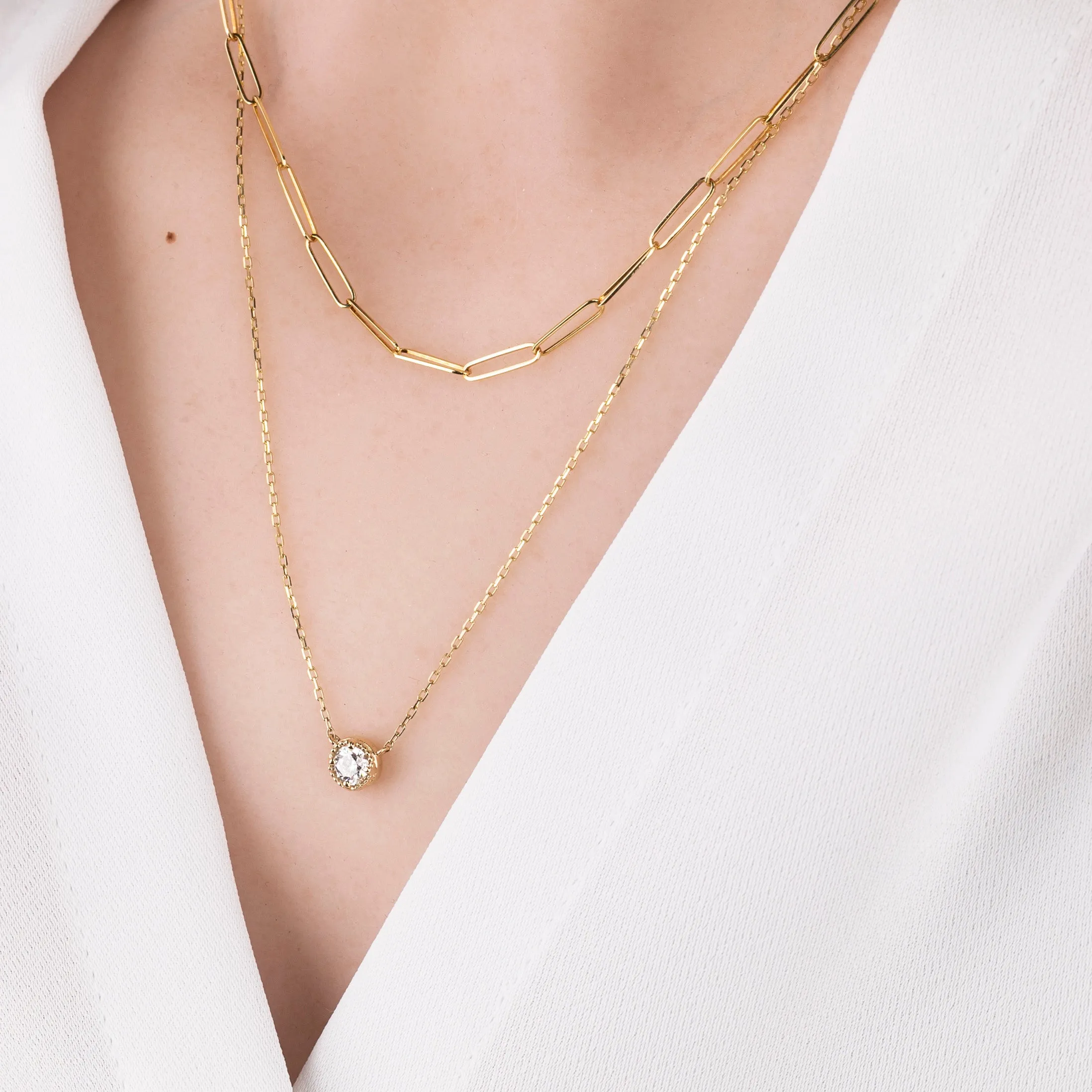 Dahlia 0.30ct GIA Certified Diamond Solitaire Necklace