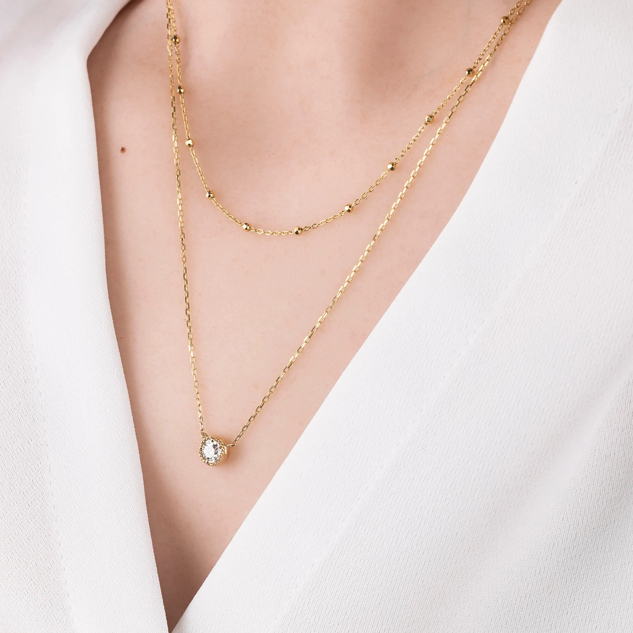 Dahlia 0.30ct GIA Certified Diamond Solitaire Necklace