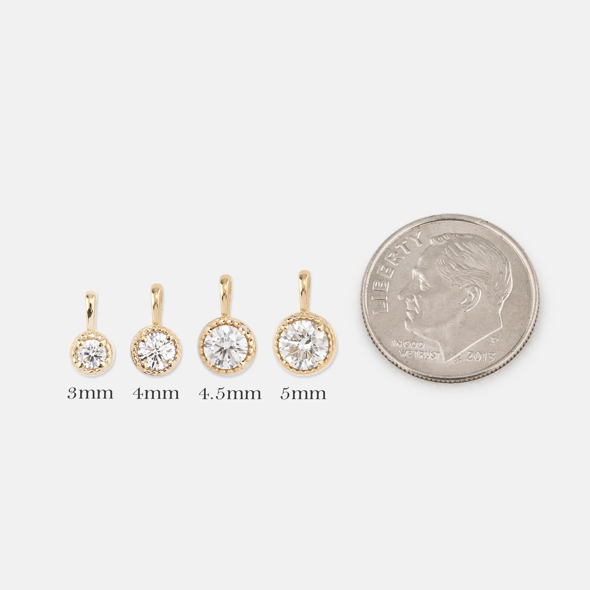 Diamond Dahlia Round Charm