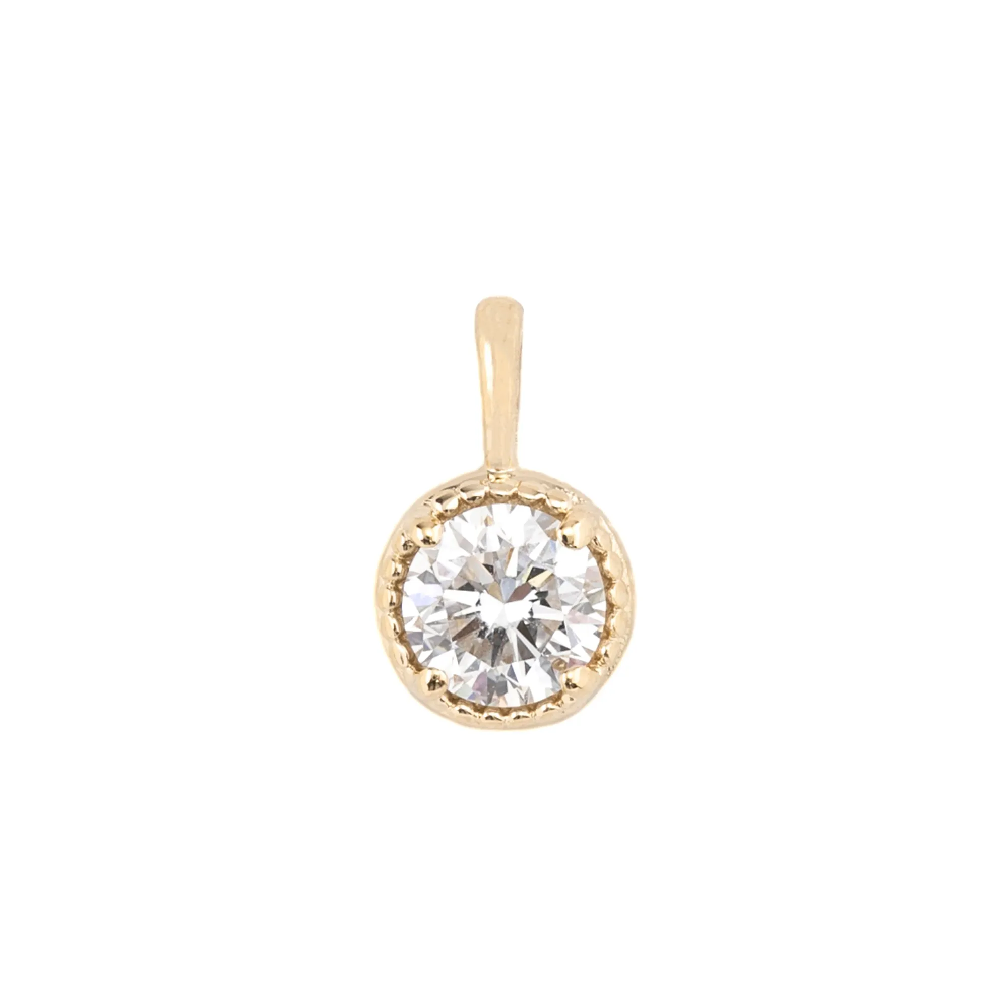 Diamond Dahlia Round Charm