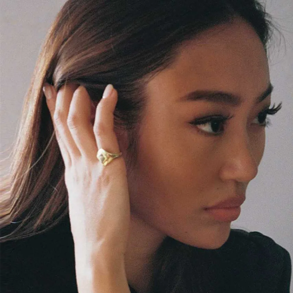 DIAMOND SHAPE SQUARE SIGNET RING