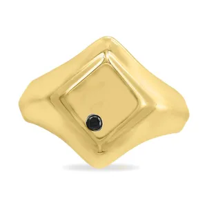 DIAMOND SHAPE SQUARE SIGNET RING