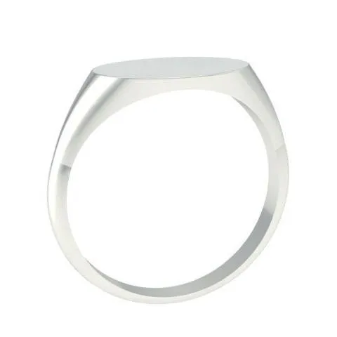 Elongated Oval Signet Ring for Women - 12mm x 7mm