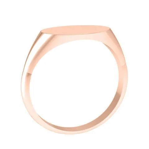 Elongated Oval Signet Ring for Women - 12mm x 7mm