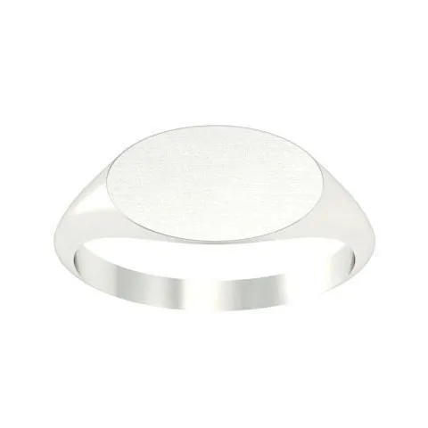 Elongated Oval Signet Ring for Women - 12mm x 7mm
