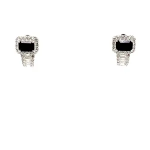 Emerald Cut Sapphire Diamond Earrings