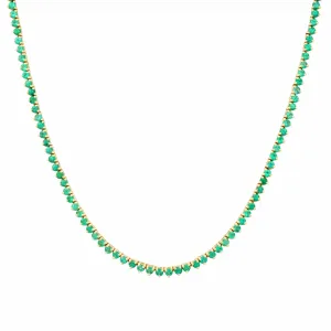 Emerald Tennis Necklace 3-Prong