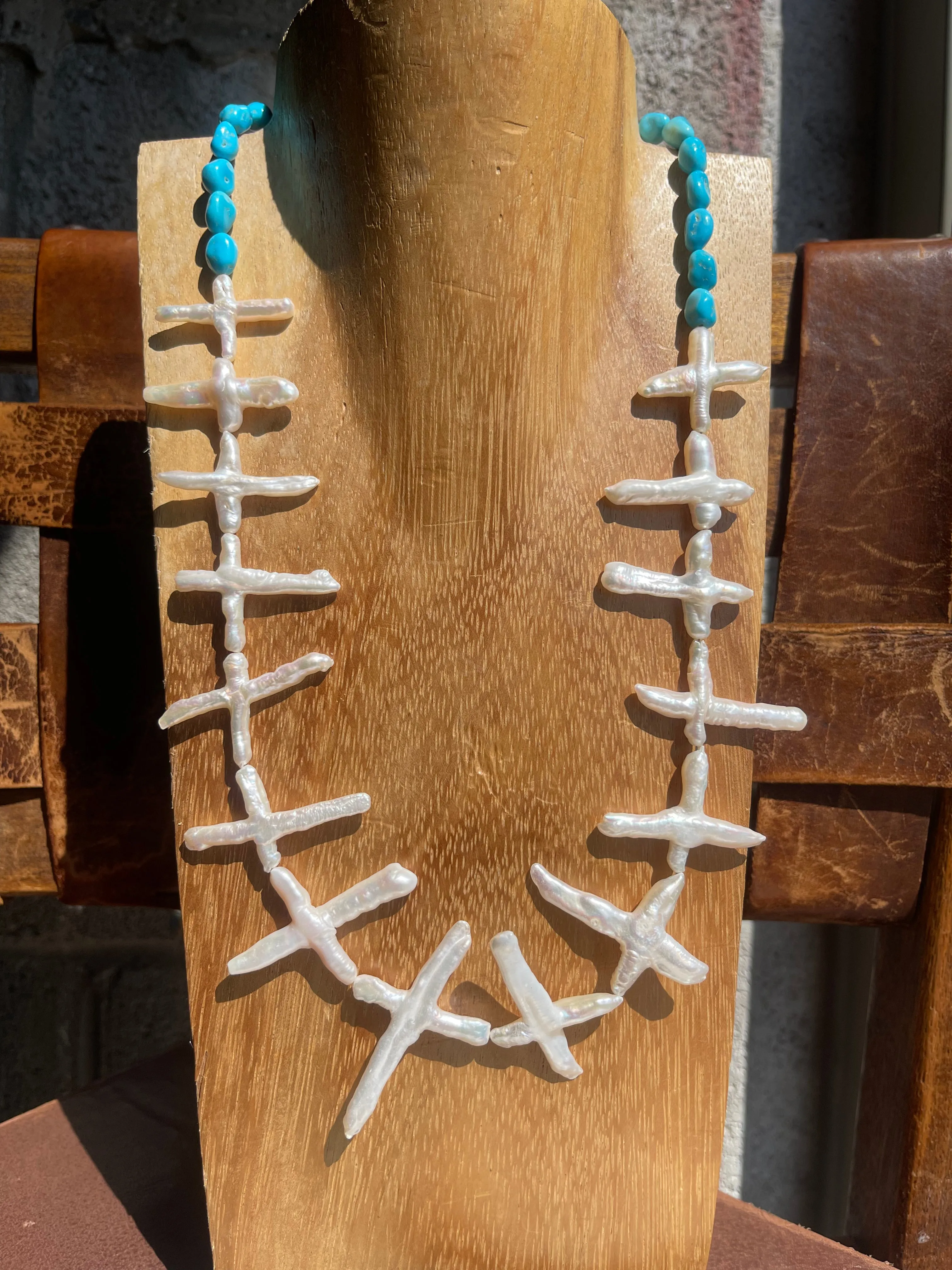 Fe Collection Cross Pearl Necklace