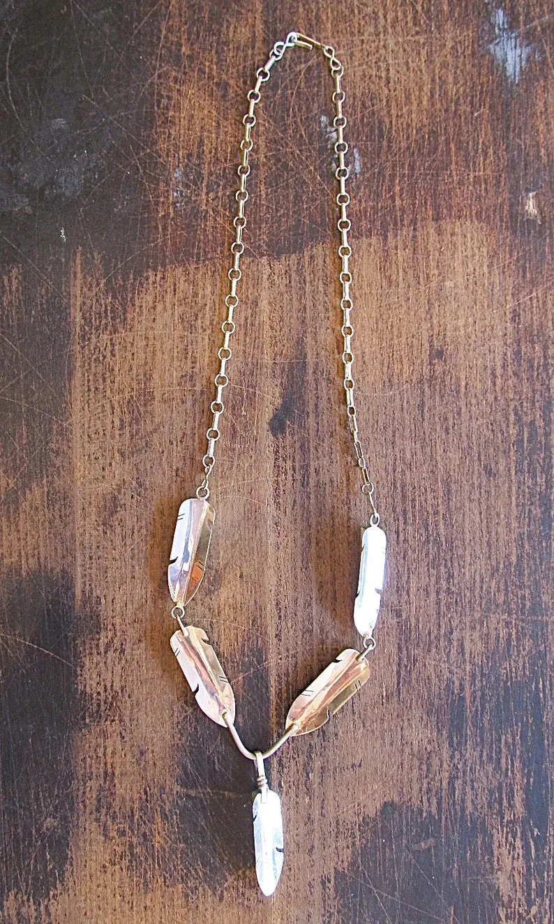 FEATHERED FRIEND Silver, Turquoise, & Spiny Oyster Necklace