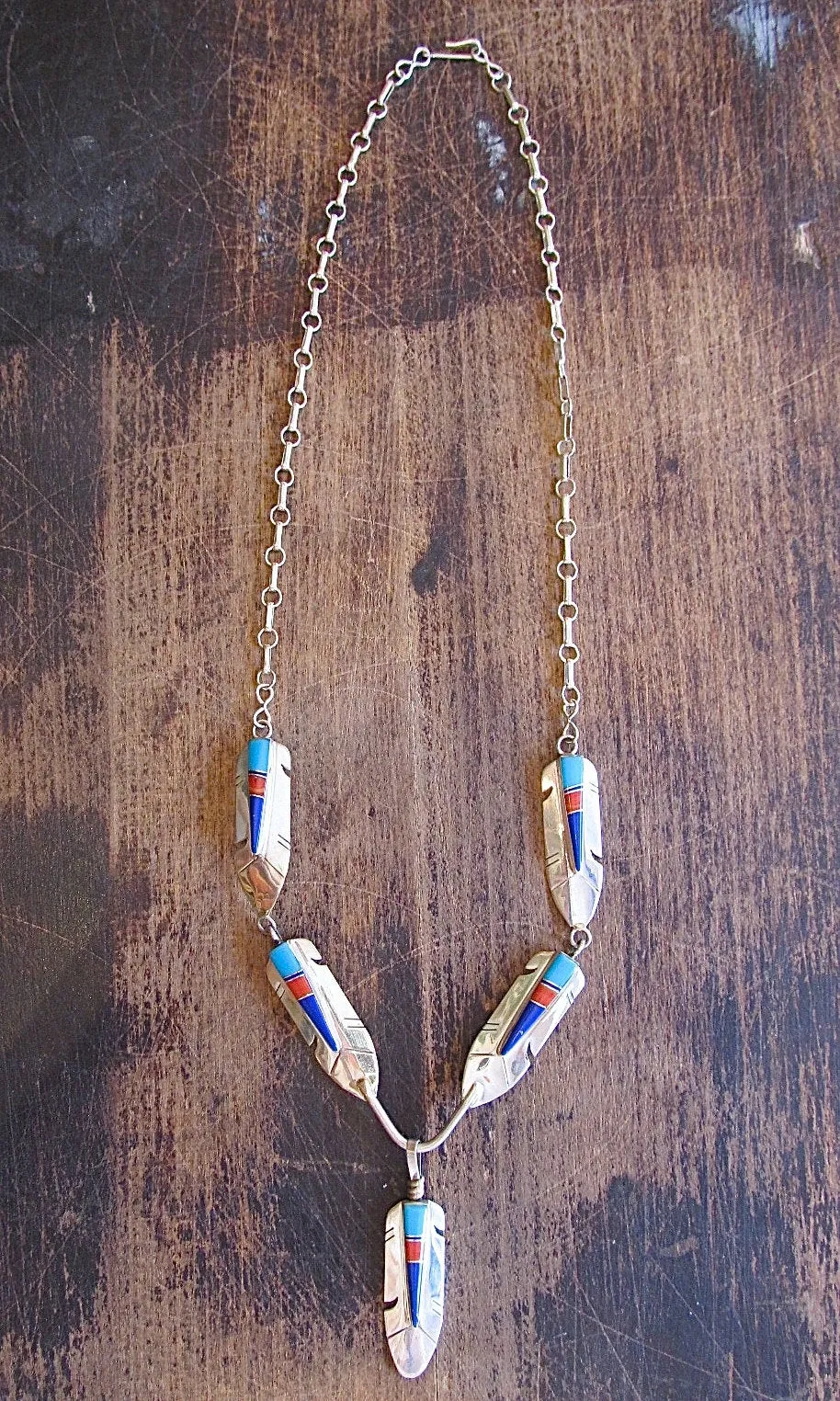 FEATHERED FRIEND Silver, Turquoise, & Spiny Oyster Necklace