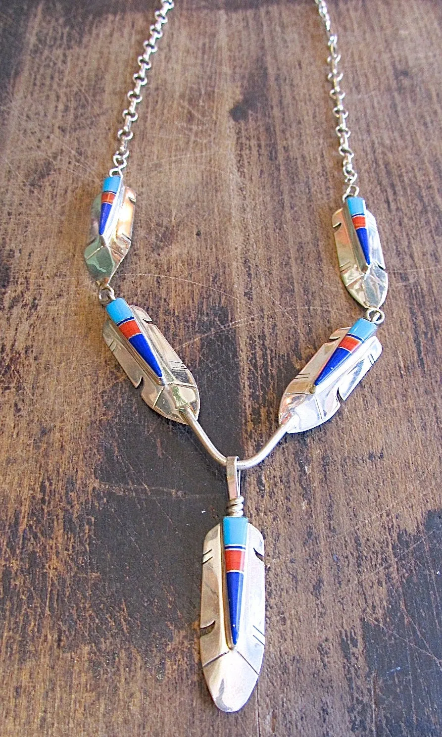 FEATHERED FRIEND Silver, Turquoise, & Spiny Oyster Necklace