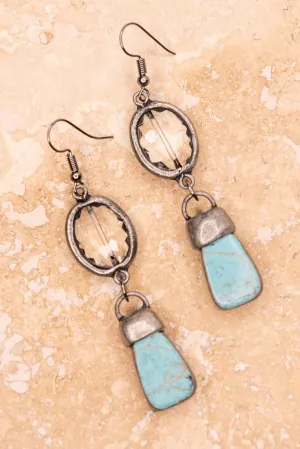 Fish Hook dangle earrings in Jade