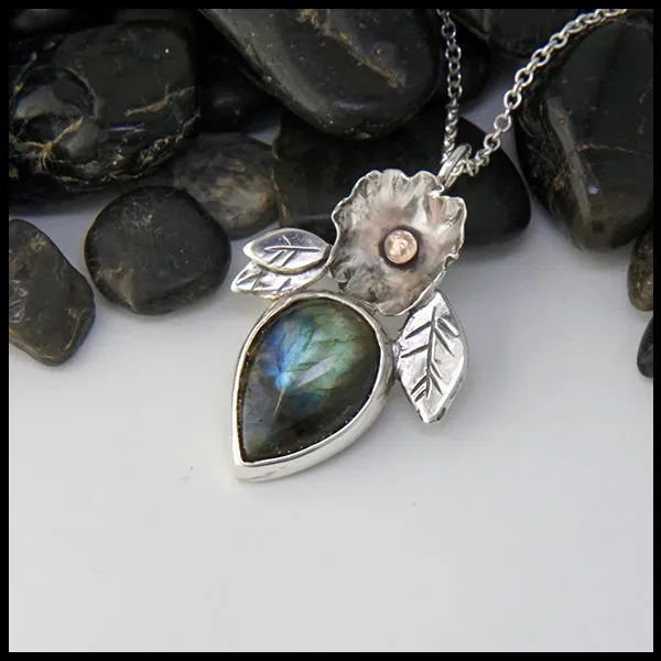 Floral Labradorite Pendant