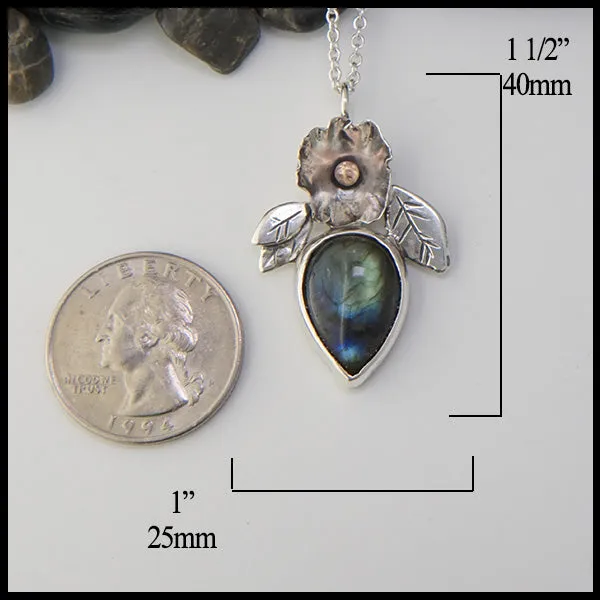 Floral Labradorite Pendant