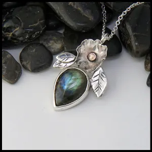 Floral Labradorite Pendant