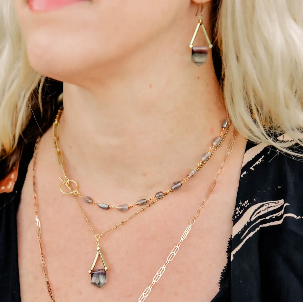 Fluorite Shield Necklace