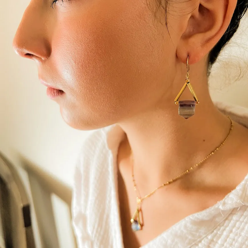 Fluorite Shield Necklace