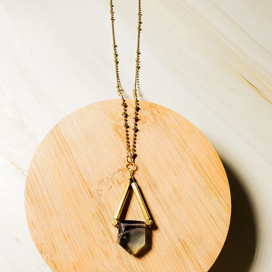 Fluorite Shield Necklace