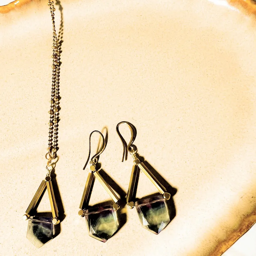 Fluorite Shield Necklace