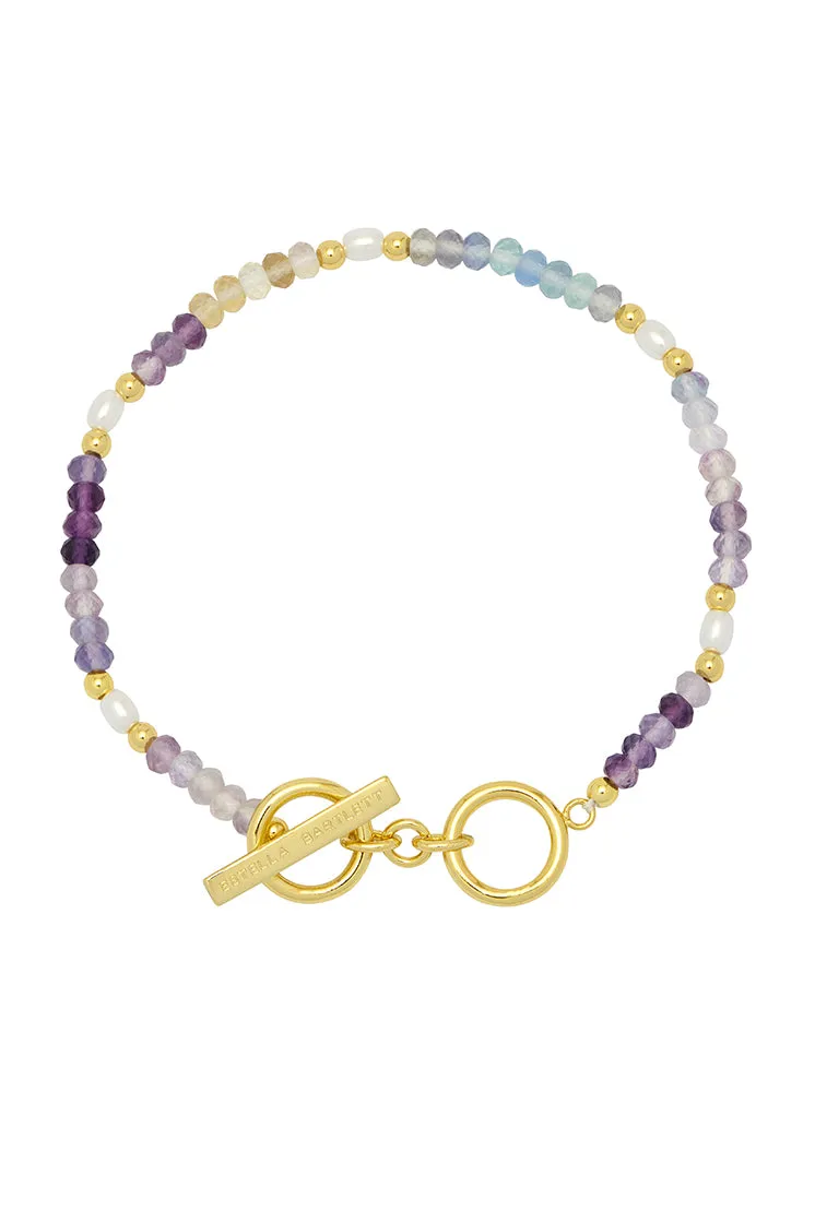 Gemstone Pearl T-Bar Beaded Bracelet