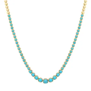 Graduated Turquoise Tennis Necklace