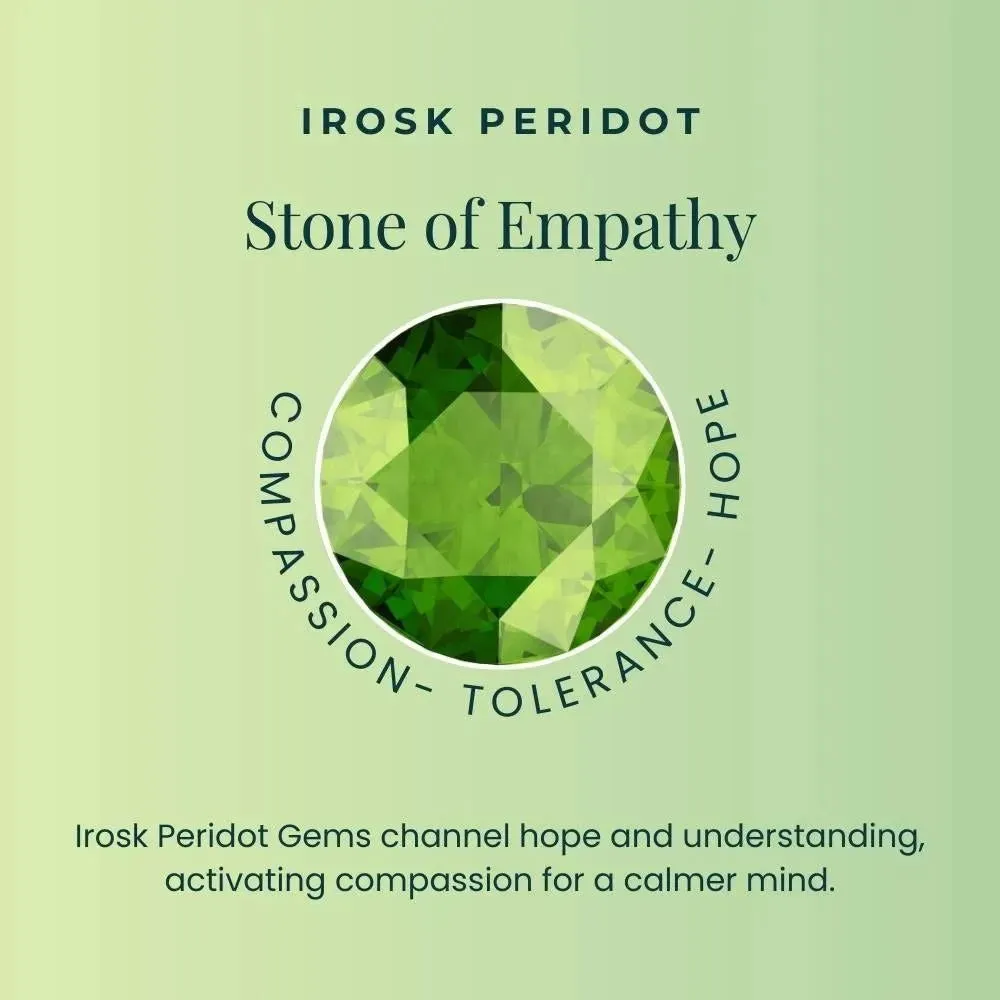 Green Necklace | Peridot Cluster Pendant in 925 Silver | Irosk ®