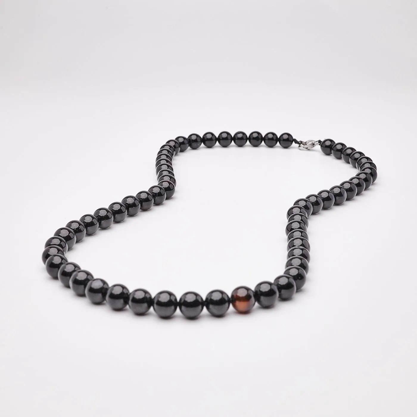 Handmade Men's Black Onyx Gemstone Beaded Necklace