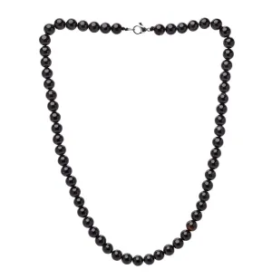 Handmade Men's Black Onyx Gemstone Beaded Necklace