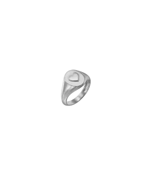 Heart Signet Ring - 925 Sterling Silver