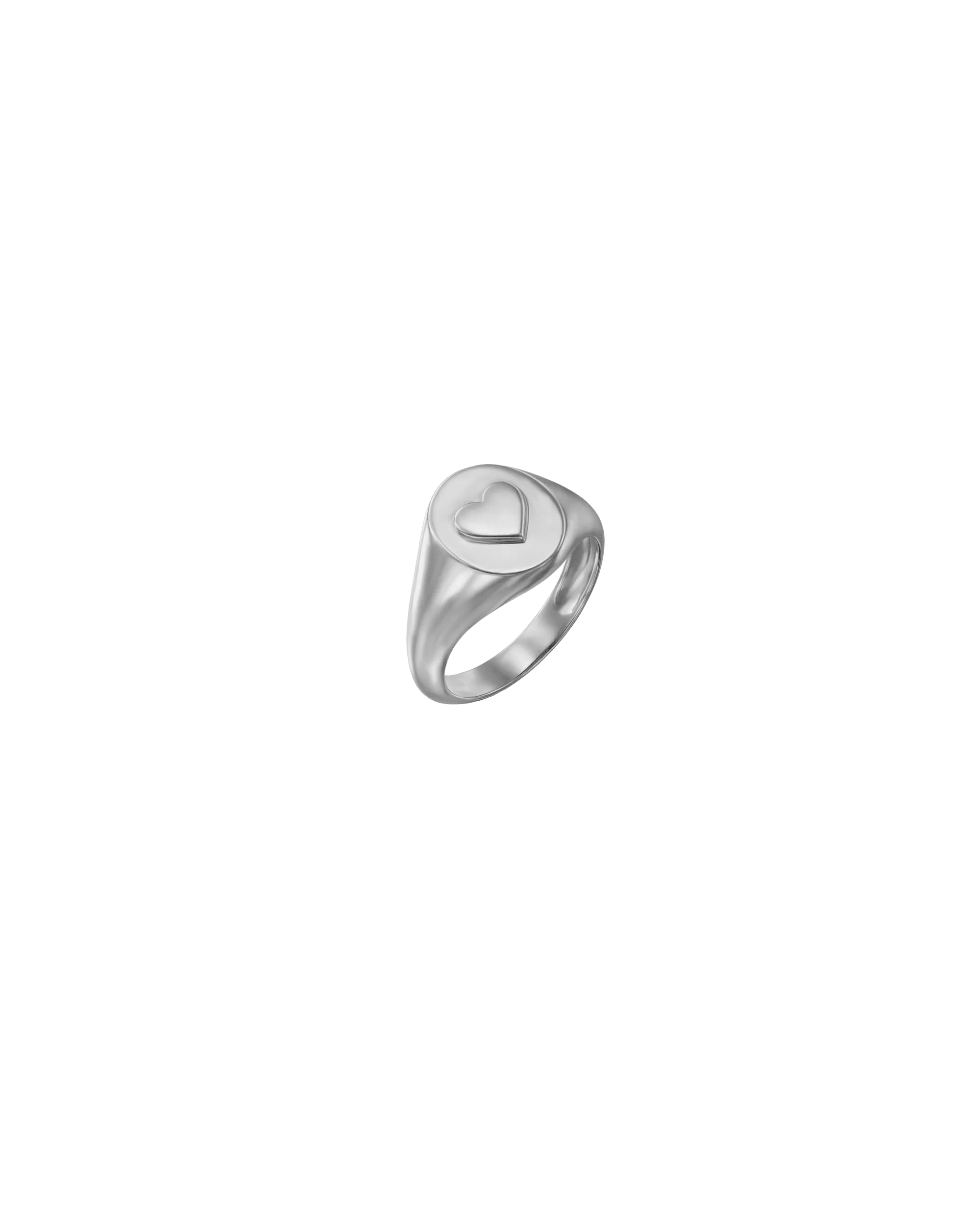 Heart Signet Ring - 925 Sterling Silver