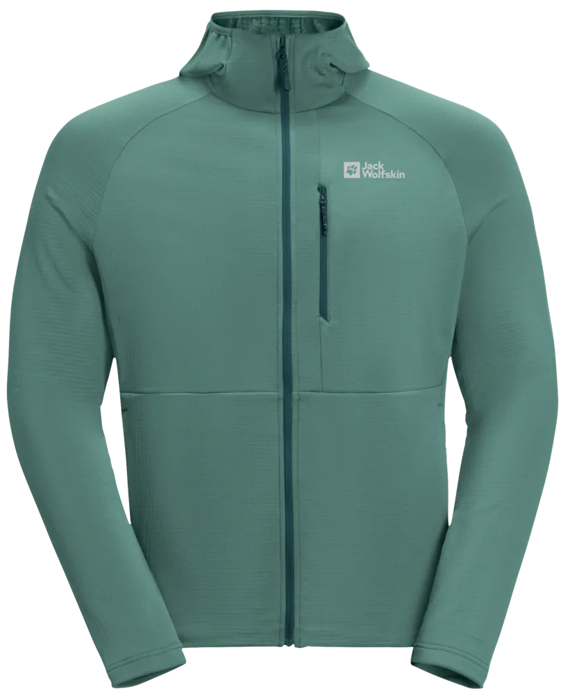 Jack Wolfskin Men&#x27;s Kolbenberg Hooded Full Zip Jade Green | Buy Jack Wolfskin Men&#x27;s Kolbenberg Hooded Full Zip Jade Green here | Outnorth