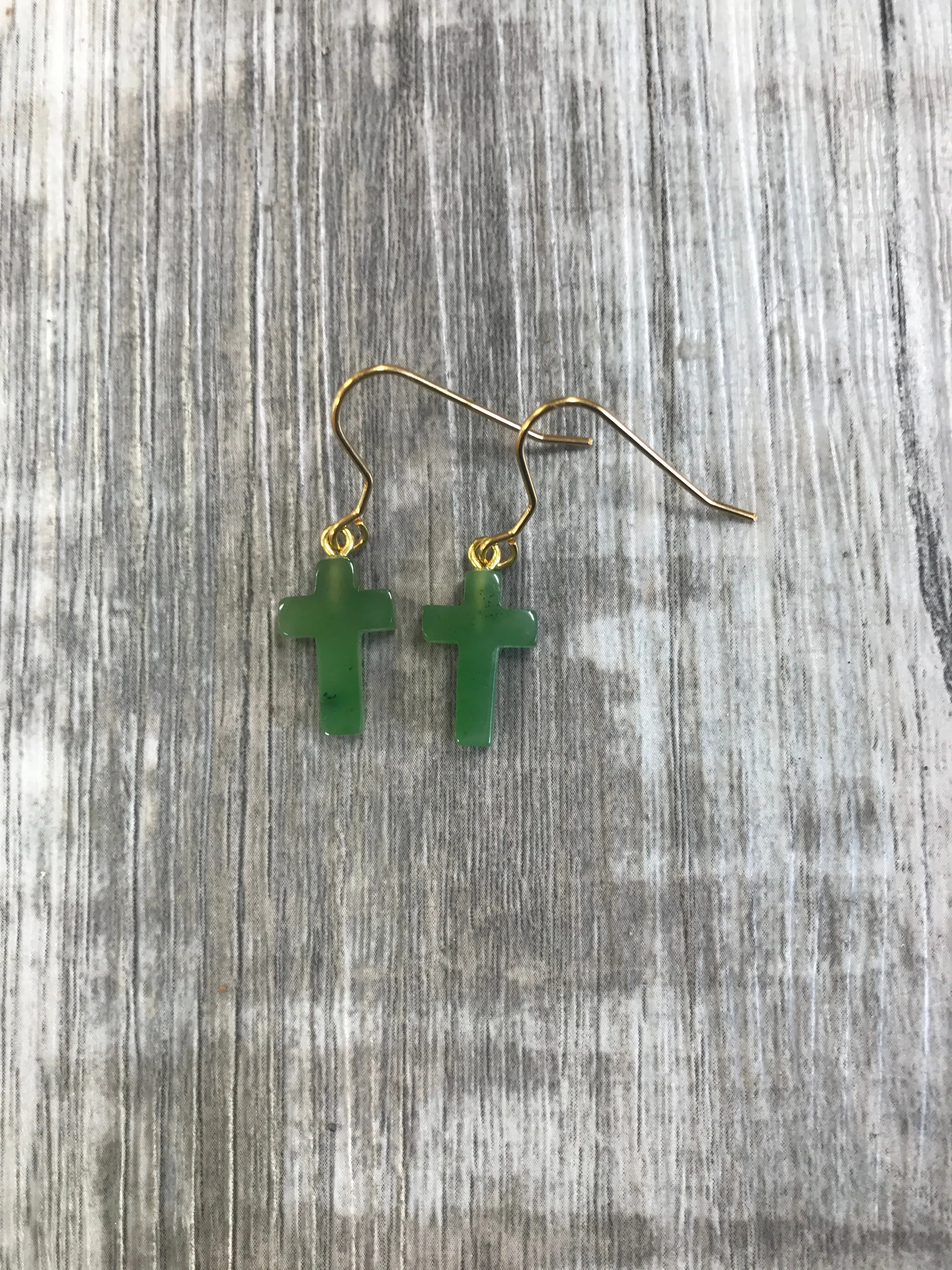 Jade Cross Earrings