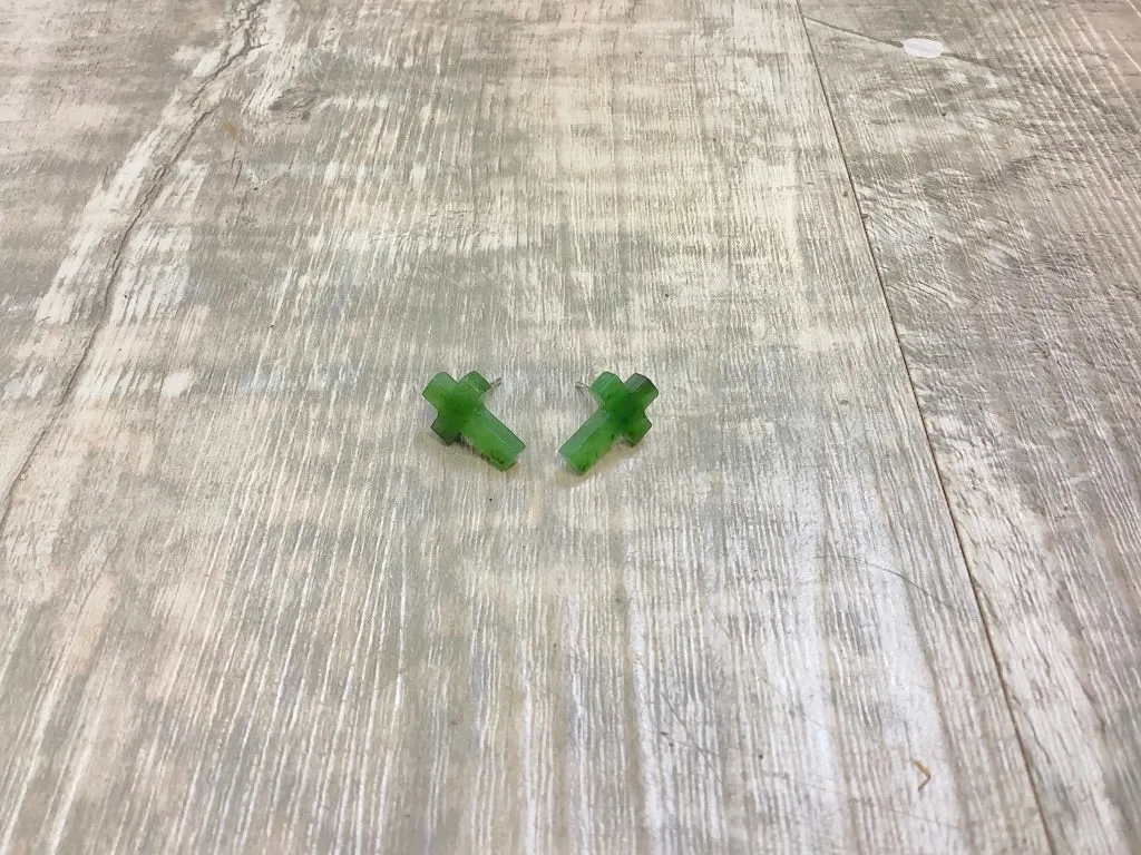 Jade Cross Earrings