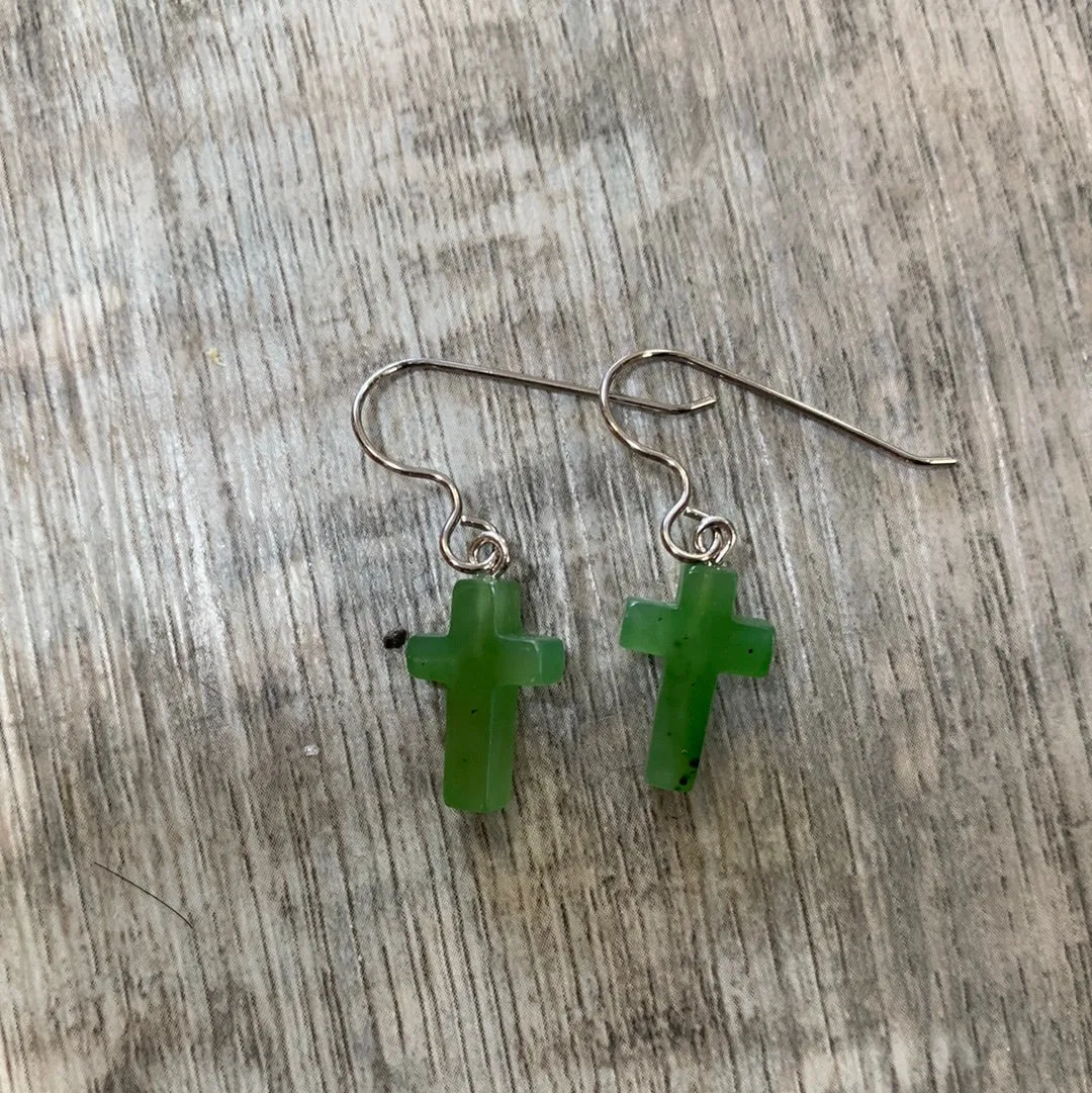 Jade Cross Earrings