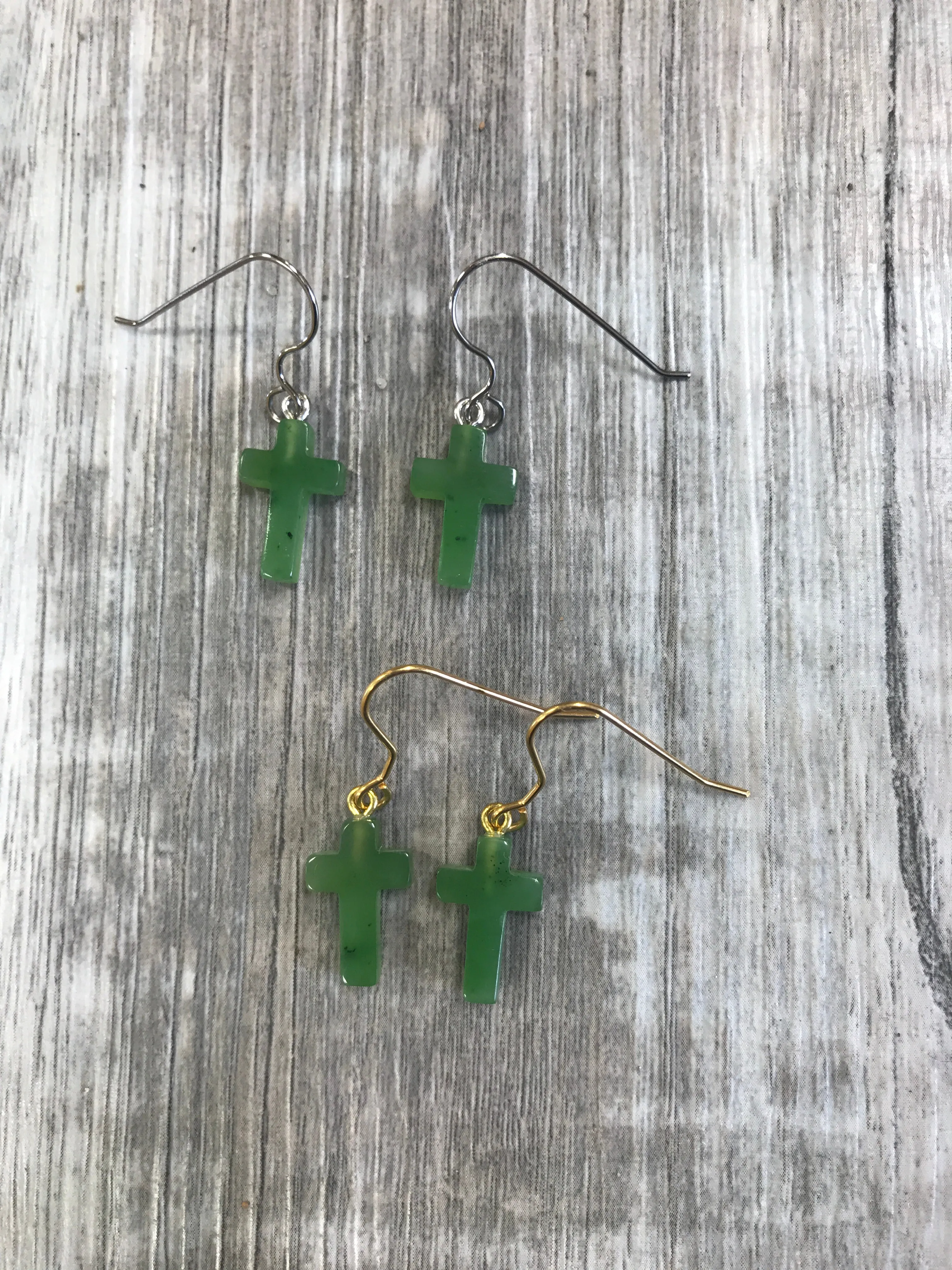Jade Cross Earrings