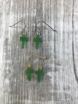 Jade Cross Earrings